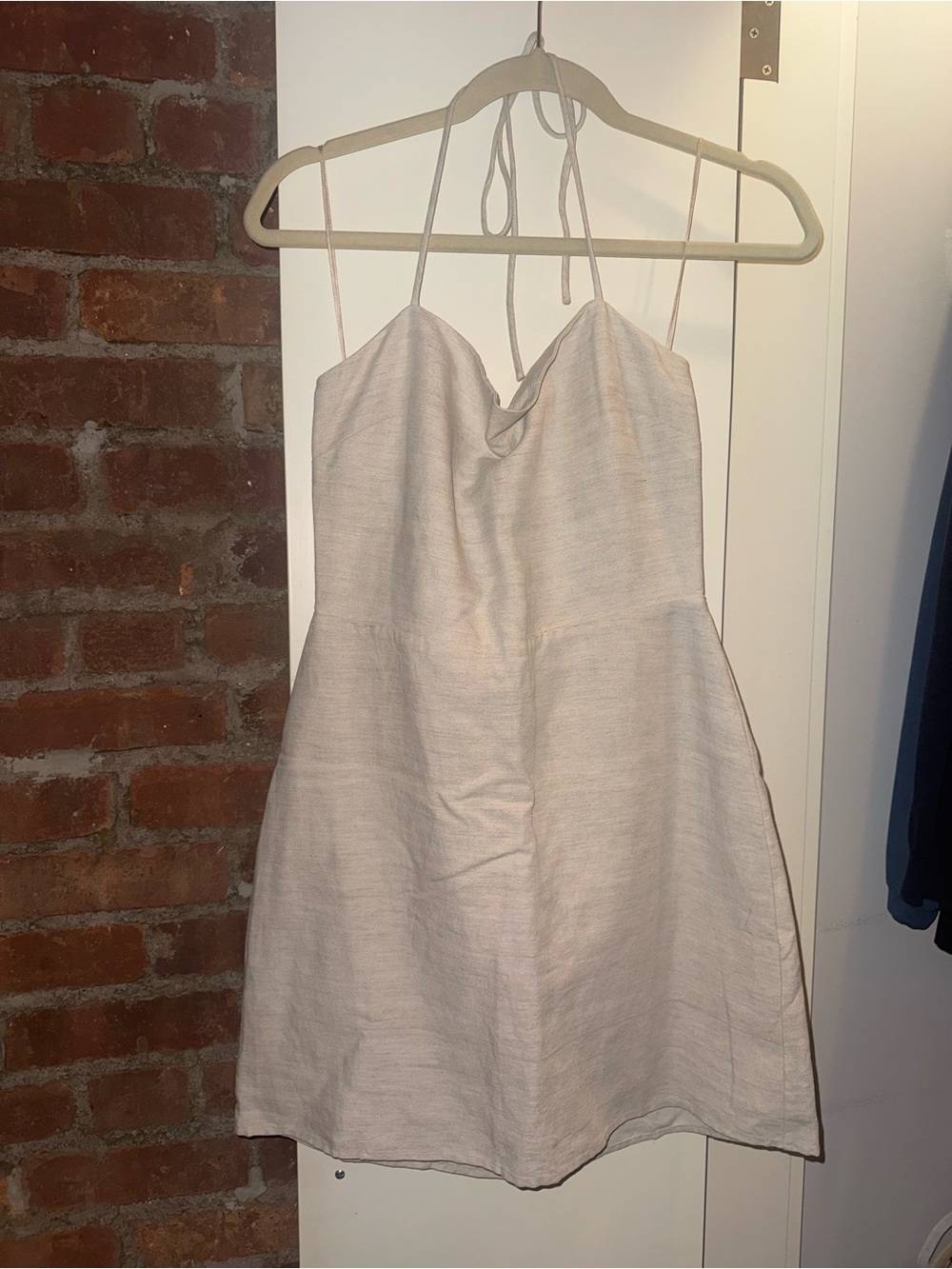 Aritzia Wilfred Linen Halter Dress - Size 8, Beige